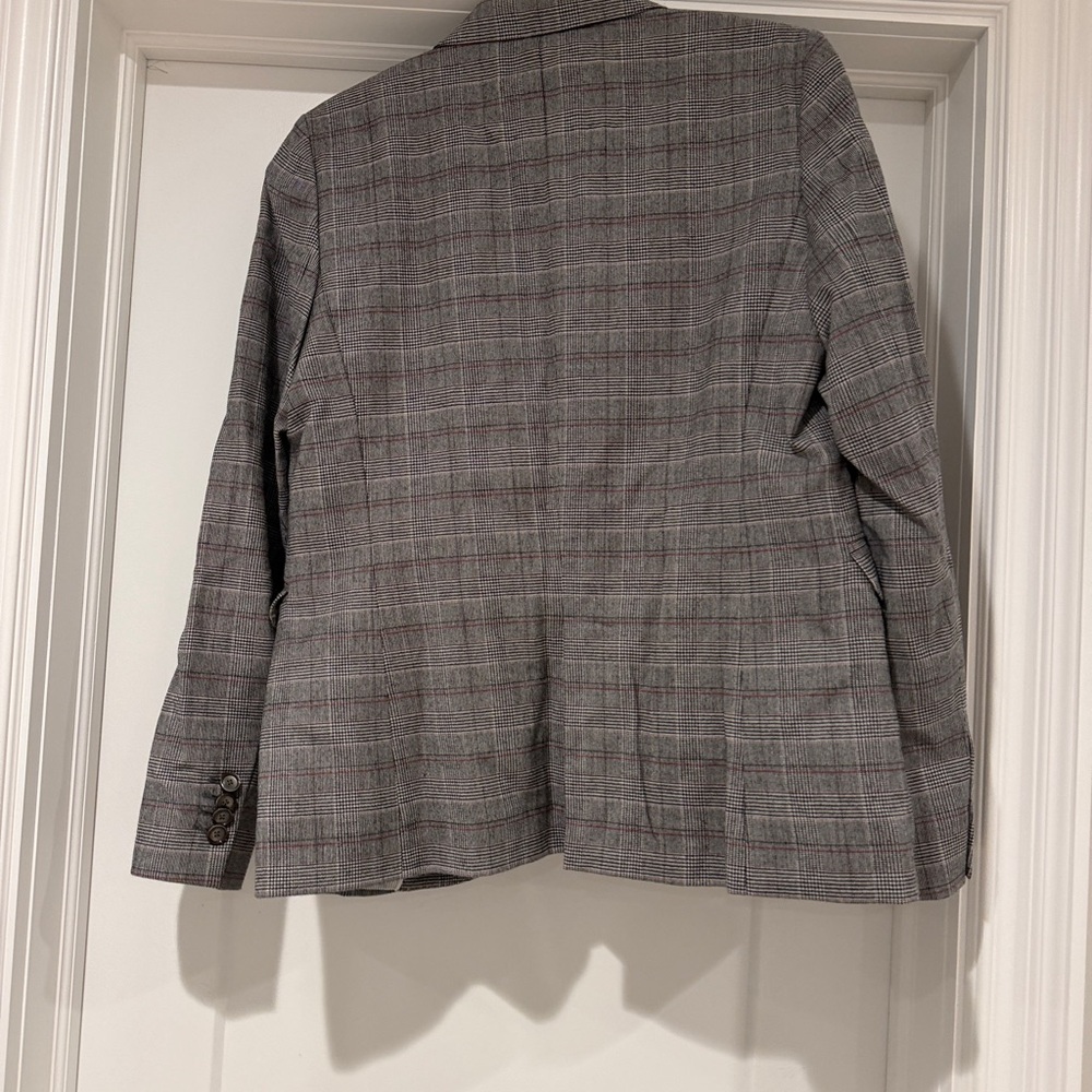 Massimo Dutti Gray Plaid Women's Blazer & Trousers - Picture 7 of 15
